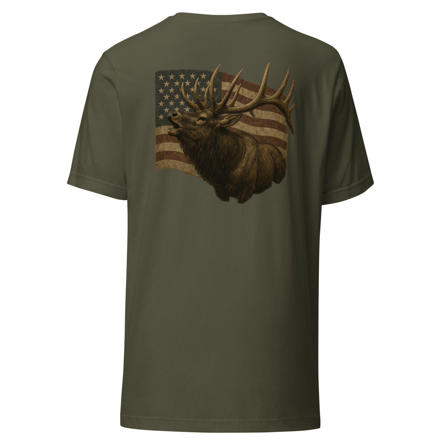 Patriotic Elk & Flag  t-shirt